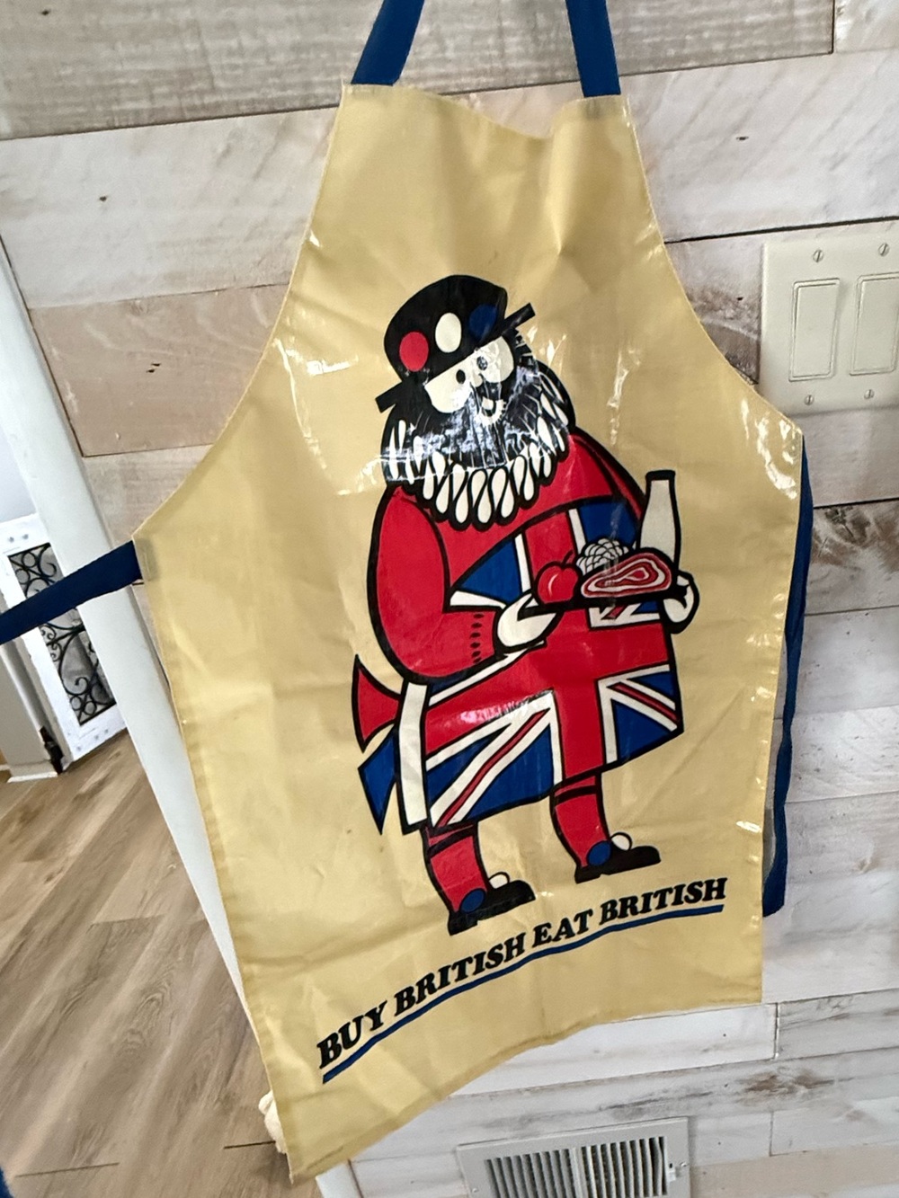 Vintage PVC Cotton Kitchen Apron “BUY BRITISH EAT BRITISH”